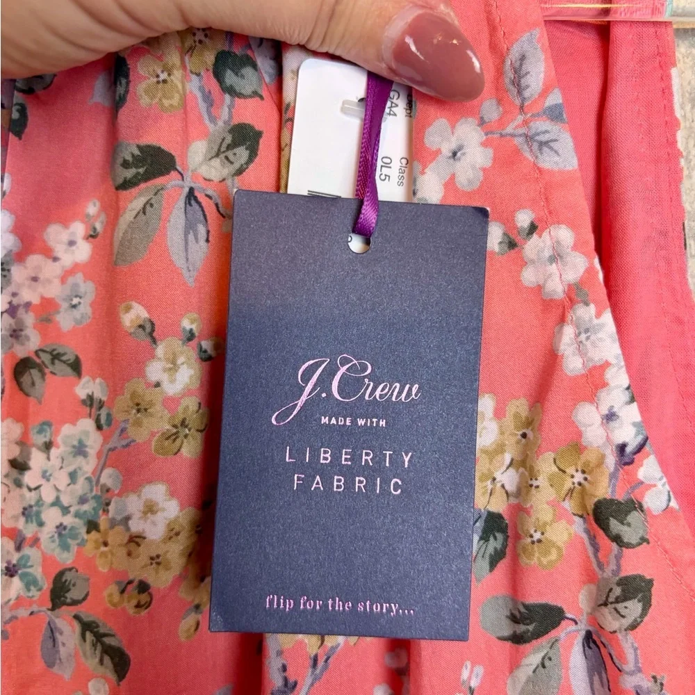 J. Crew Liberty of London Josephine Floral Print Jumpsuit in Peach Floral Size 4